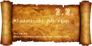 Mladoniczki Márton névjegykártya