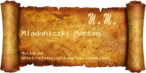 Mladoniczki Márton névjegykártya
