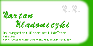 marton mladoniczki business card